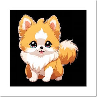 Pawsitively Adorable Anime Pomeranian Dog Posters and Art